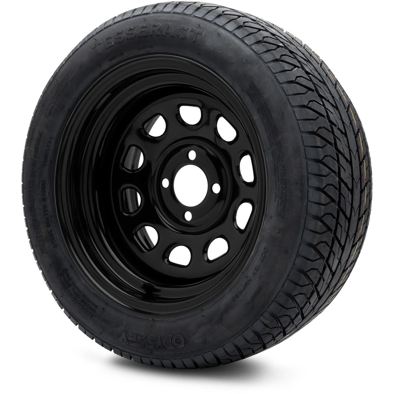 MODZ® 14" Steel D-Window Glossy Black  - Lifted Tires and Wheels Combo