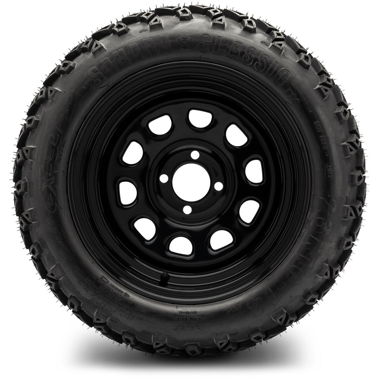 MODZ® 14" Steel D-Window Glossy Black  - Lifted Tires and Wheels Combo