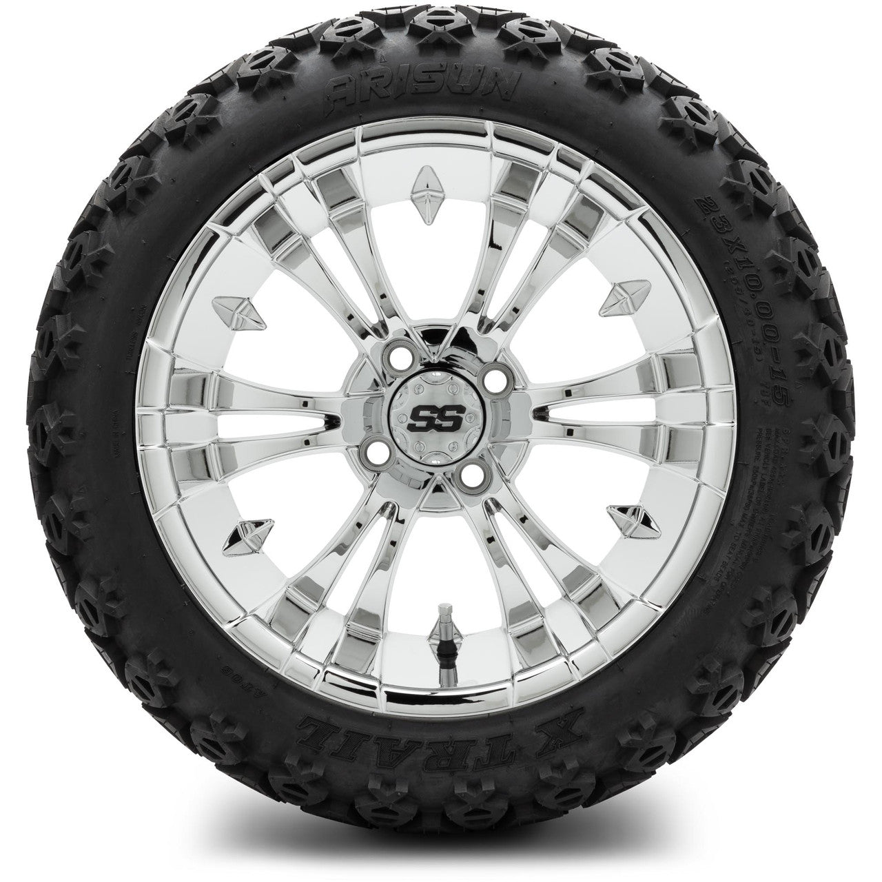 MODZ® 15" Vampire Chrome - Lifted Tires and Wheels Combo