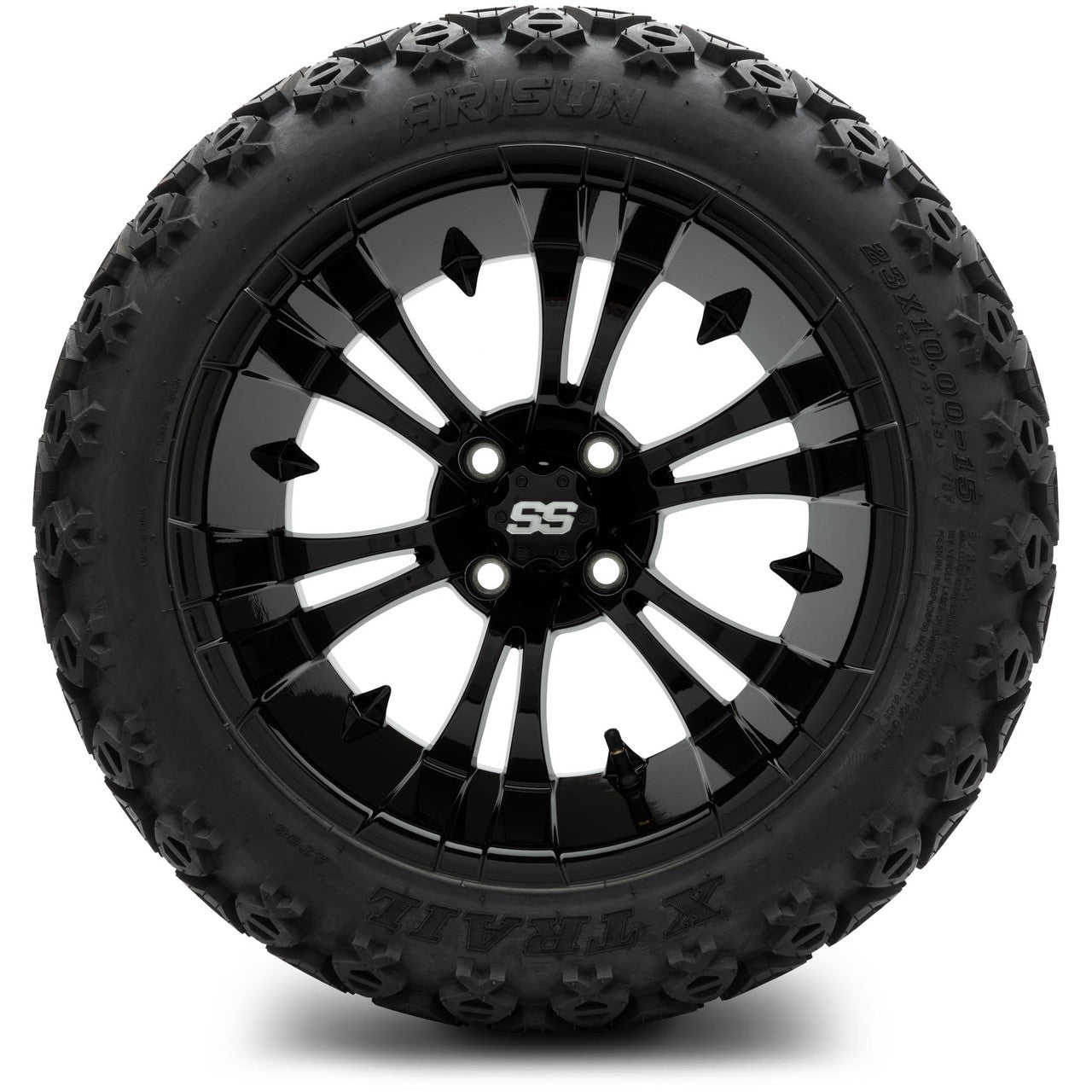 MODZ® 15" Vampire Glossy Black - Lifted Tires and Wheels Combo