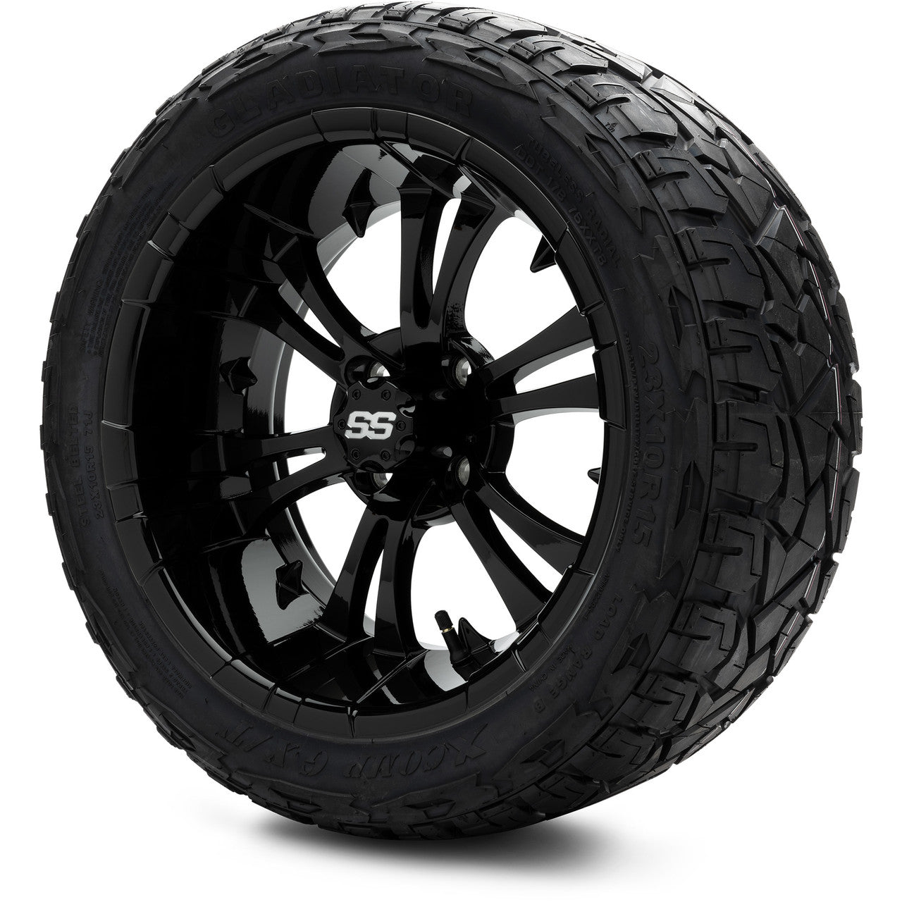 MODZ® 15" Vampire Glossy Black - Lifted Tires and Wheels Combo