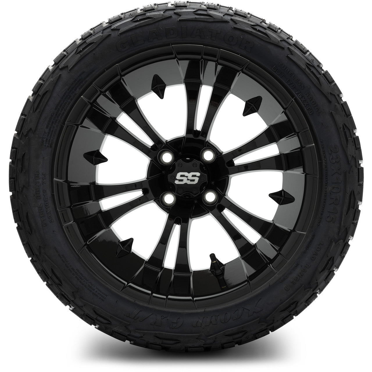MODZ® 15" Vampire Glossy Black - Lifted Tires and Wheels Combo