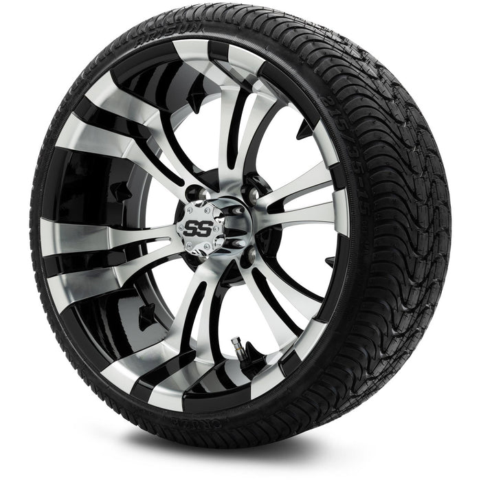 MODZ® 15" Vampire Machined Black - Low Profile Tires and Wheels Combo