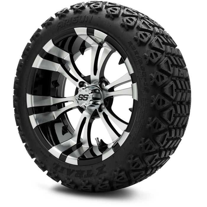 MODZ® 15" Vampire Machined Black - Lifted Tires and Wheels Combo