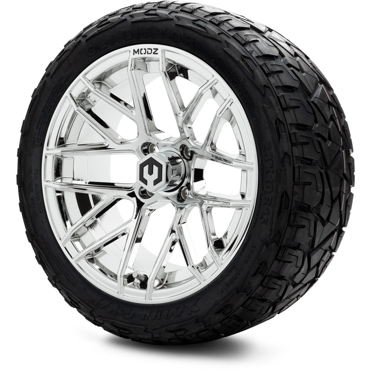 MODZ® 15" Matrix Chrome - Lifted Tires and Wheels Combo