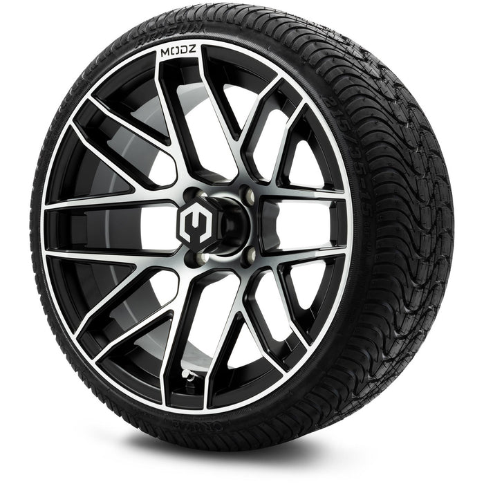 MODZ® 15" Matrix Machined Black - Low Profile Tires and Wheels Combo