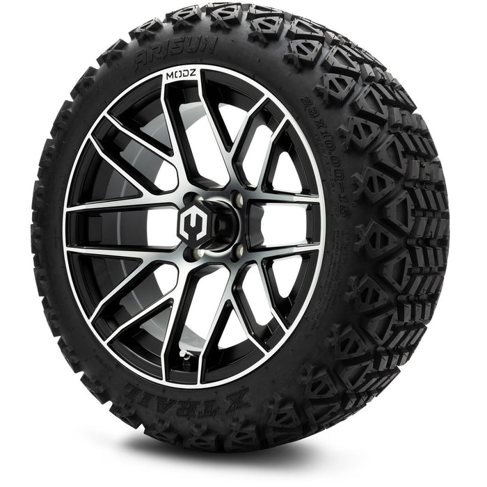 MODZ® 15" Matrix Machined Black - Lifted Tires and Wheels Combo