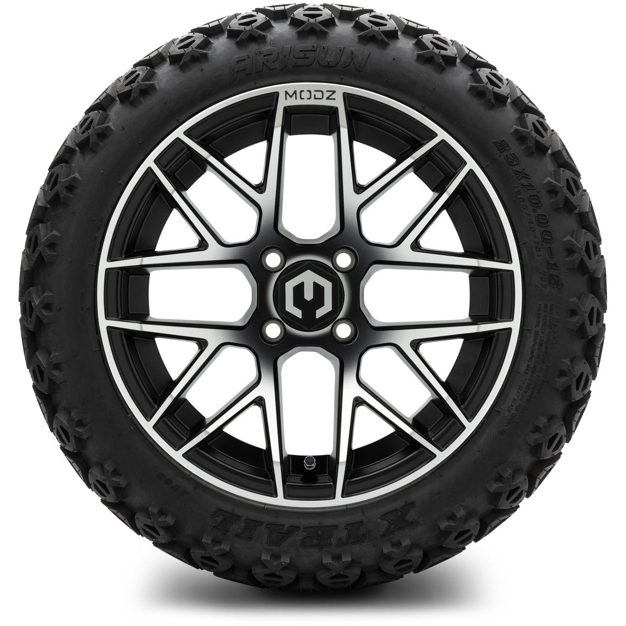 MODZ® 15" Matrix Machined Black - Lifted Tires and Wheels Combo