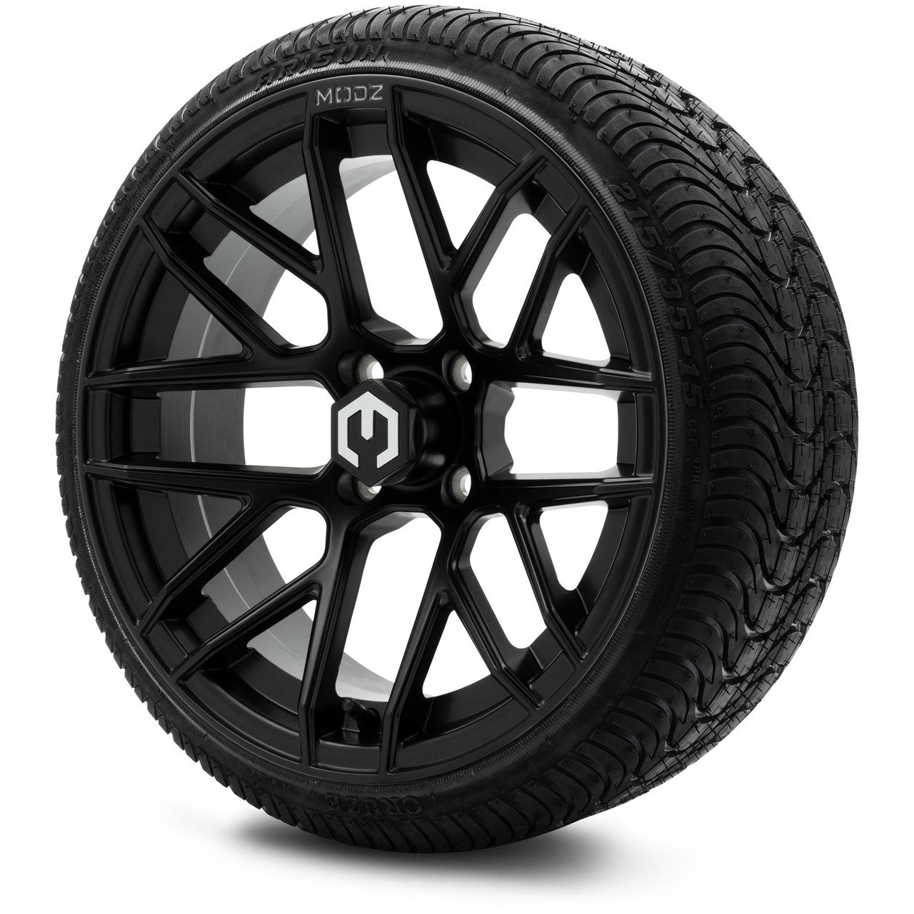 MODZ® 15" Matrix Matte Black - Low Profile Tires and Wheels Combo