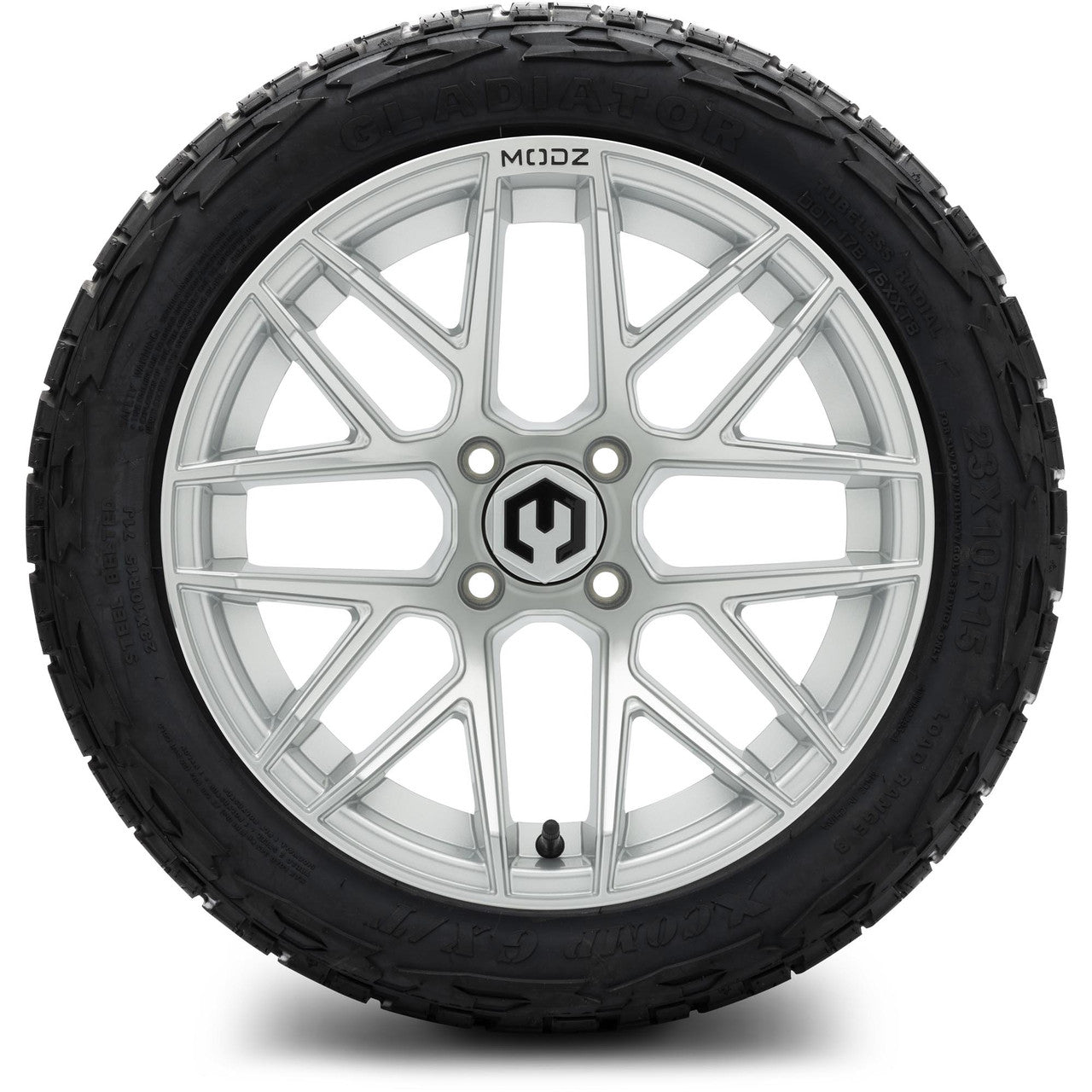 MODZ® 15" Matrix Silver - Lifted Tires and Wheels Combo