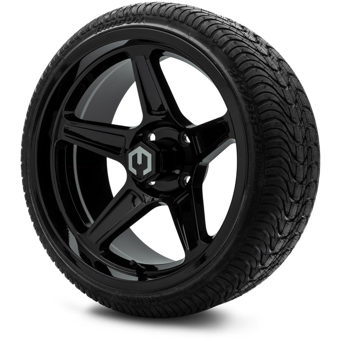 MODZ® 15" Drift Glossy Black - Low Profile Tires and Wheels Combo
