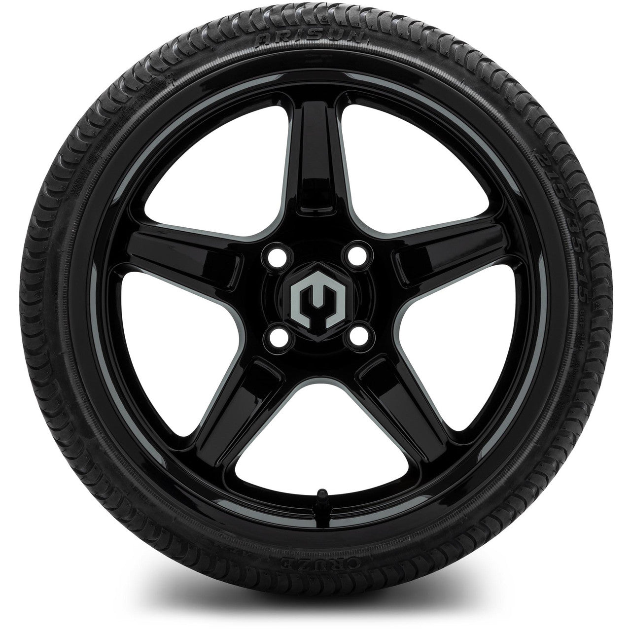 MODZ® 15" Drift Glossy Black - Low Profile Tires and Wheels Combo