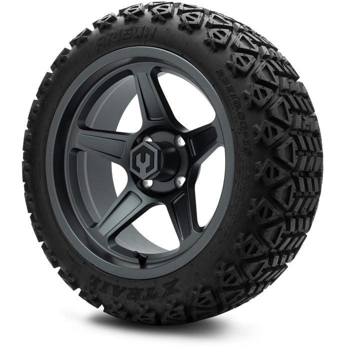 MODZ® 15" Drift Gunmetal - Lifted Tires and Wheels Combo