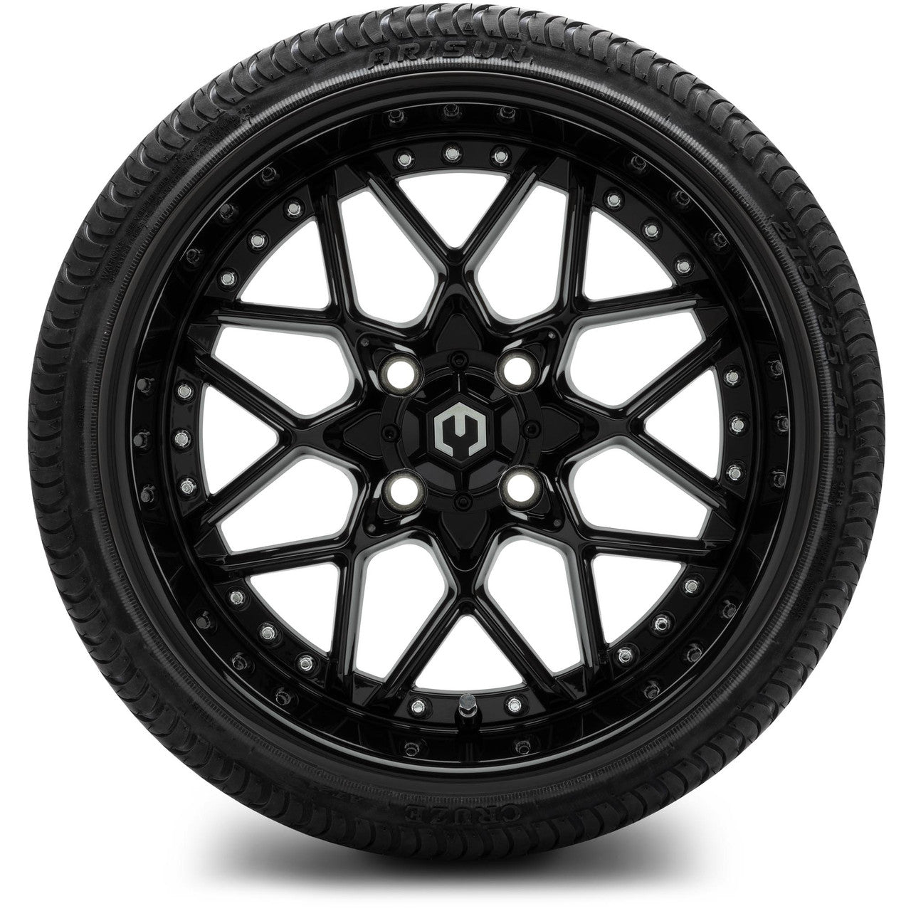 MODZ® 15" Formula Glossy Black - Low Profile Tires and Wheels Combo