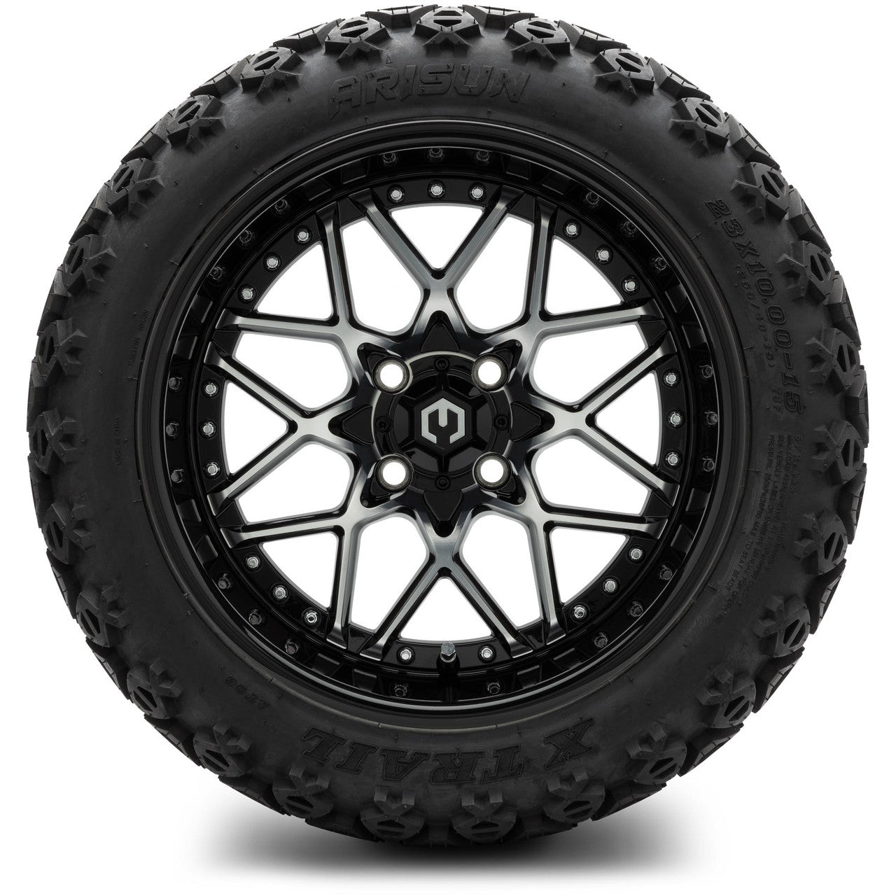 MODZ® 15" Formula Machined Black - Lifted Tires and Wheels Combo