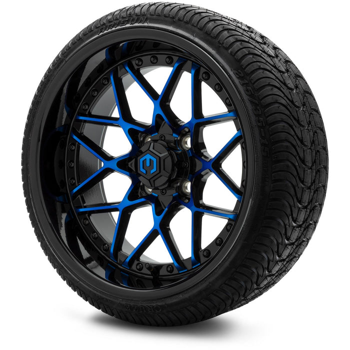MODZ® 15" Formula Blue and Black - Low Profile Tires and Wheels Combo