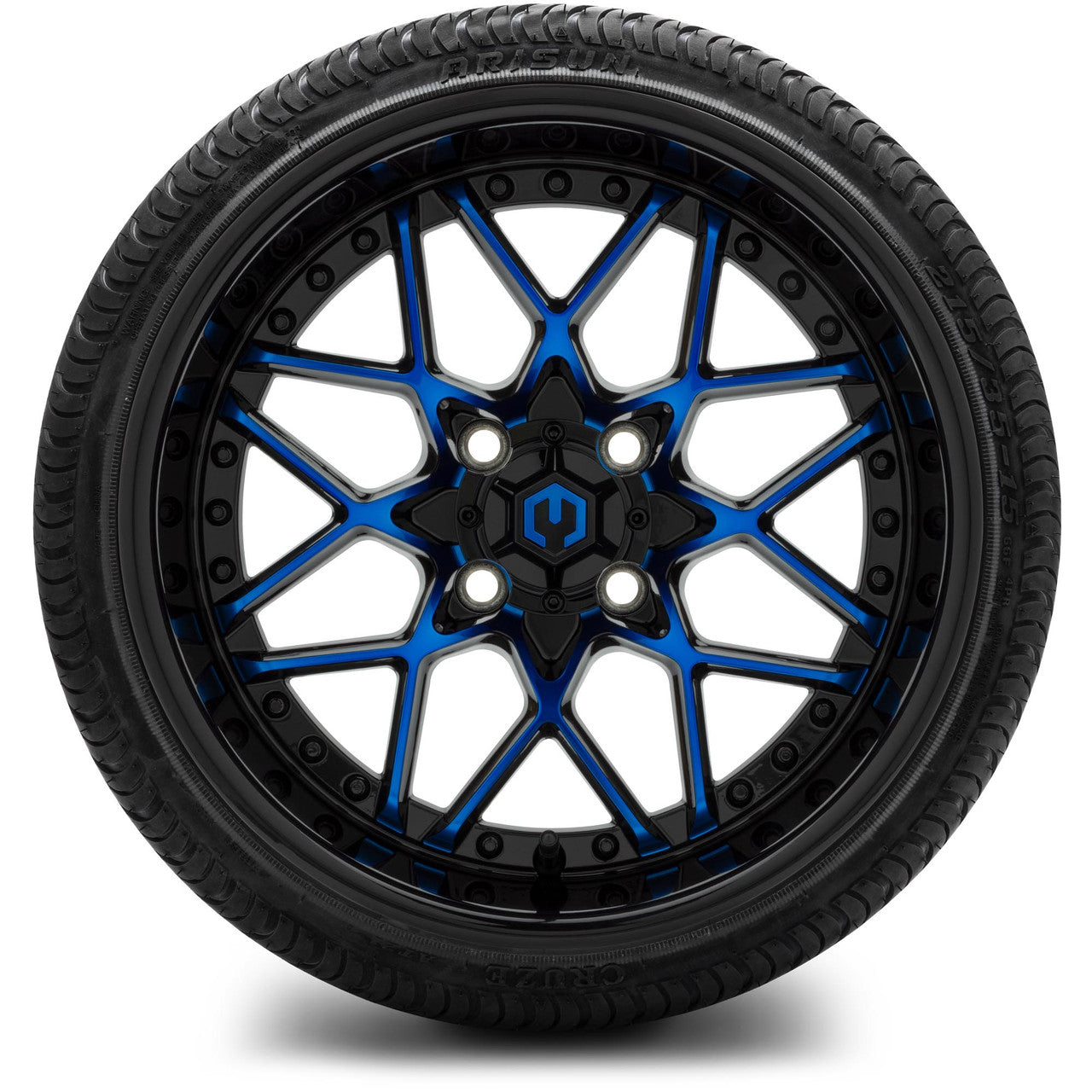 MODZ® 15" Formula Blue and Black - Low Profile Tires and Wheels Combo