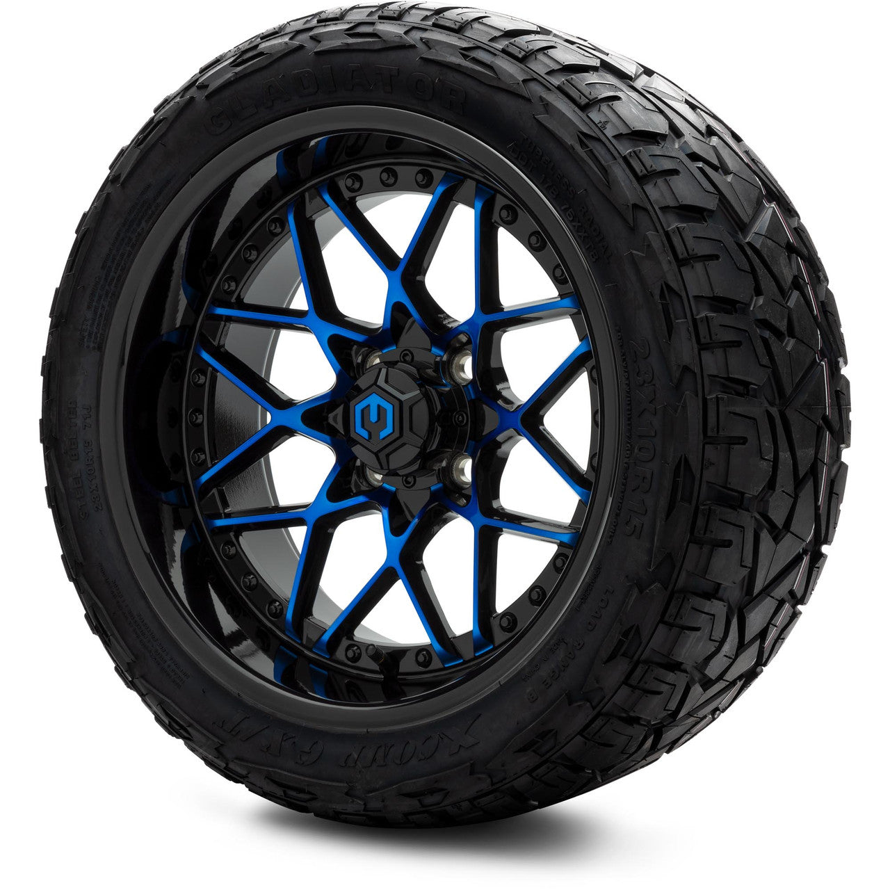MODZ® 15" Formula Blue and Black - Lifted Tires and Wheels Combo