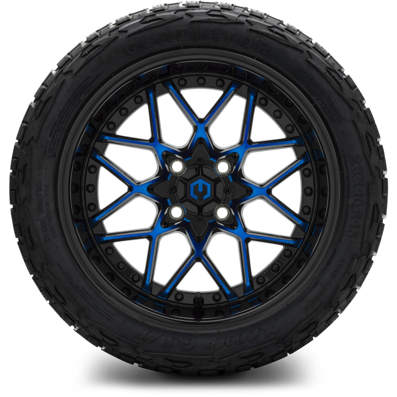 MODZ® 15" Formula Blue and Black - Lifted Tires and Wheels Combo