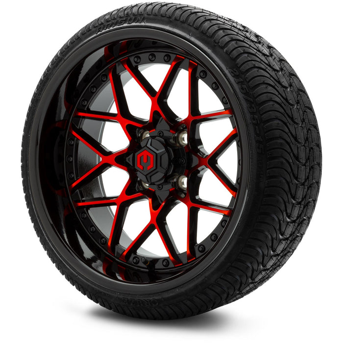 MODZ® 15" Formula Red and Black - Low Profile Tires and Wheels Combo