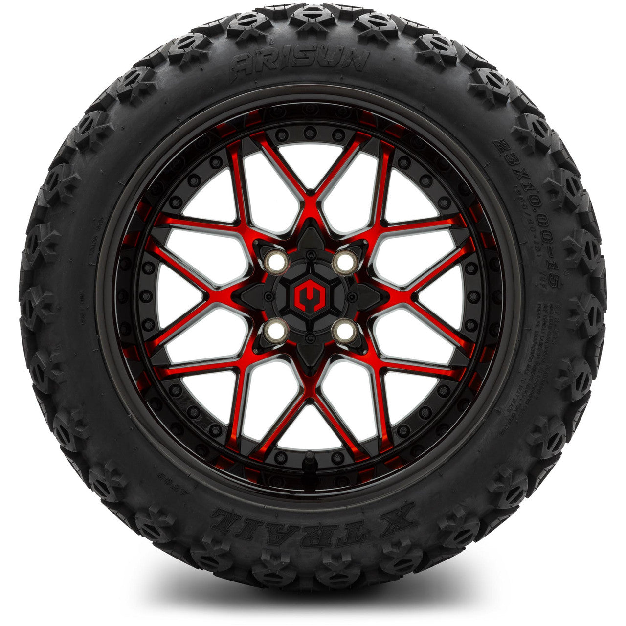MODZ® 15" Formula Red and Black - Lifted Tires and Wheels Combo