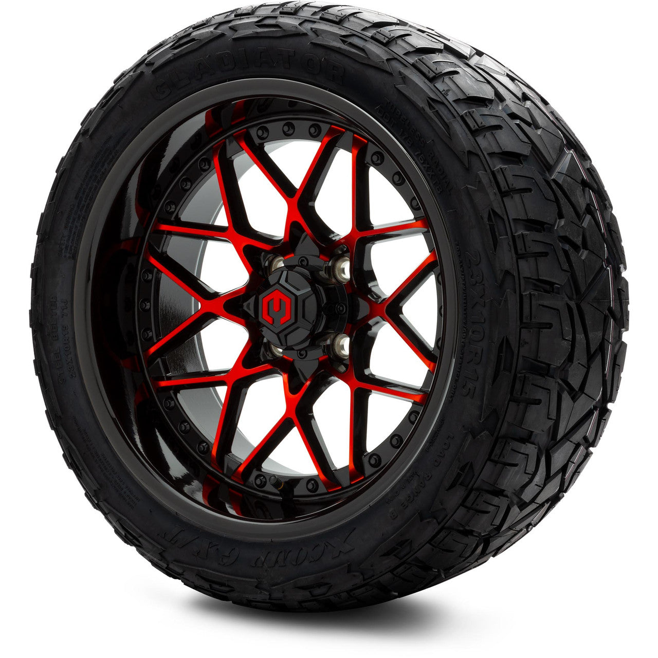 MODZ® 15" Formula Red and Black - Lifted Tires and Wheels Combo