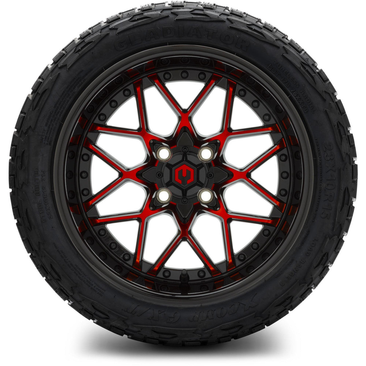 MODZ® 15" Formula Red and Black - Lifted Tires and Wheels Combo