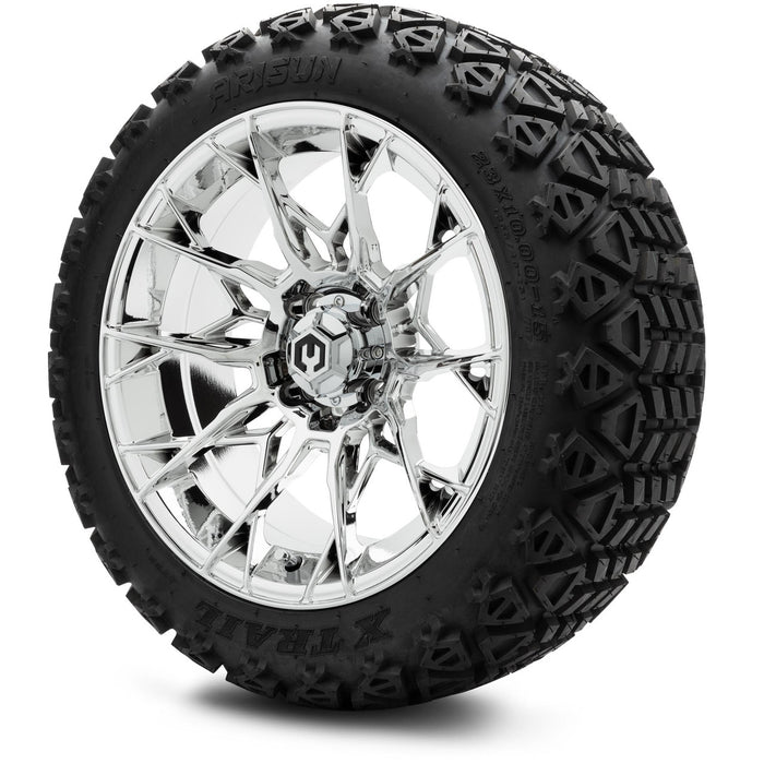 MODZ® 15" Chaos Chrome - Lifted Tires and Wheels Combo