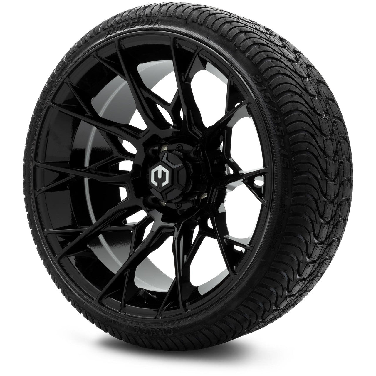 MODZ® 15" Chaos Glossy Black - Low Profile Tires and Wheels Combo