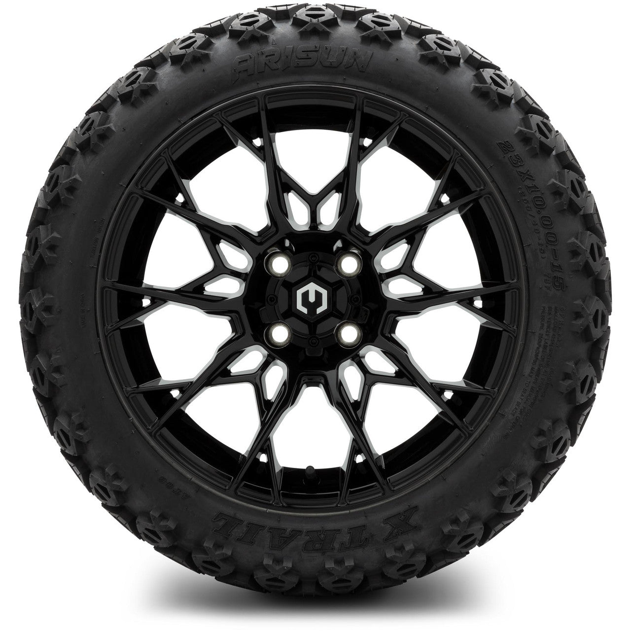 MODZ® 15" Chaos Glossy Black - Lifted Tires and Wheels Combo
