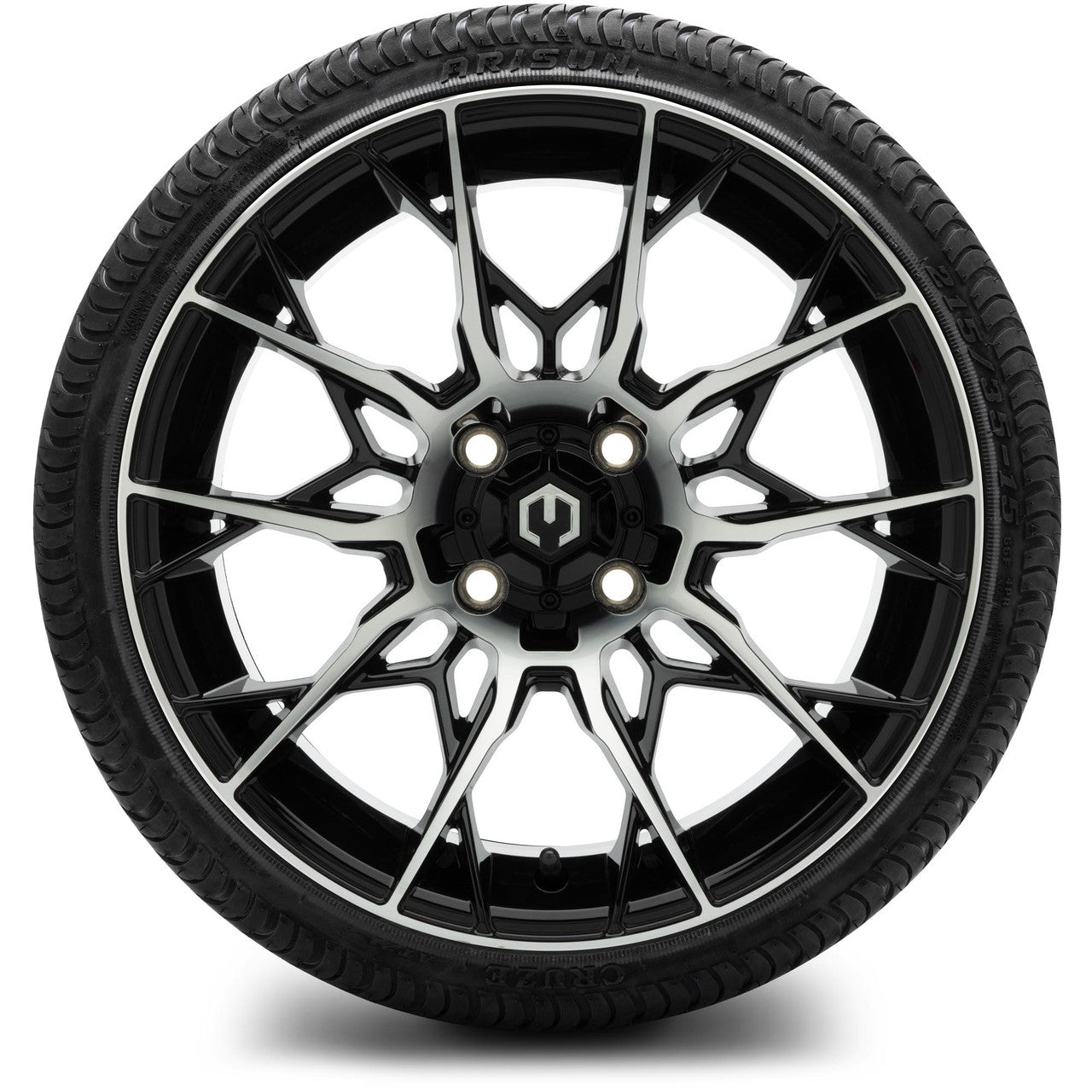MODZ® 15" Chaos Machined Black - Low Profile Tires and Wheels Combo