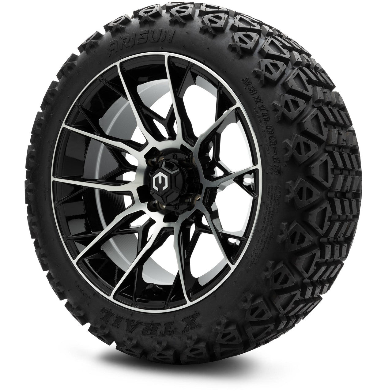 MODZ® 15" Chaos Machined Black - Lifted Tires and Wheels Combo