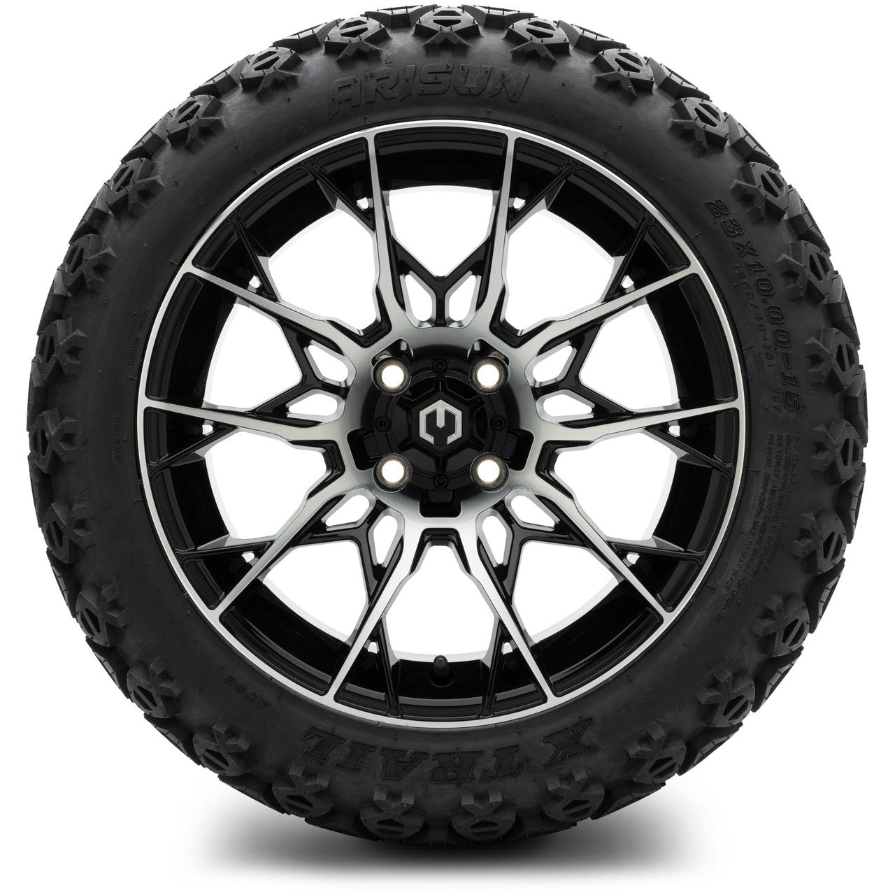 MODZ® 15" Chaos Machined Black - Lifted Tires and Wheels Combo