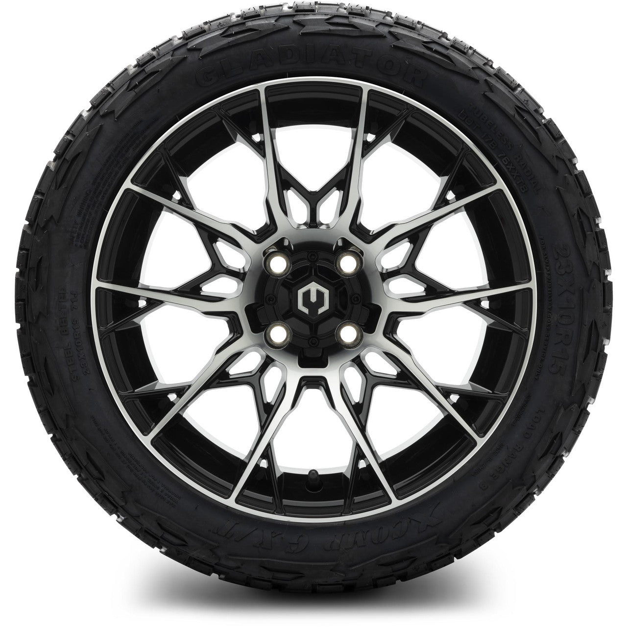 MODZ® 15" Chaos Machined Black - Lifted Tires and Wheels Combo