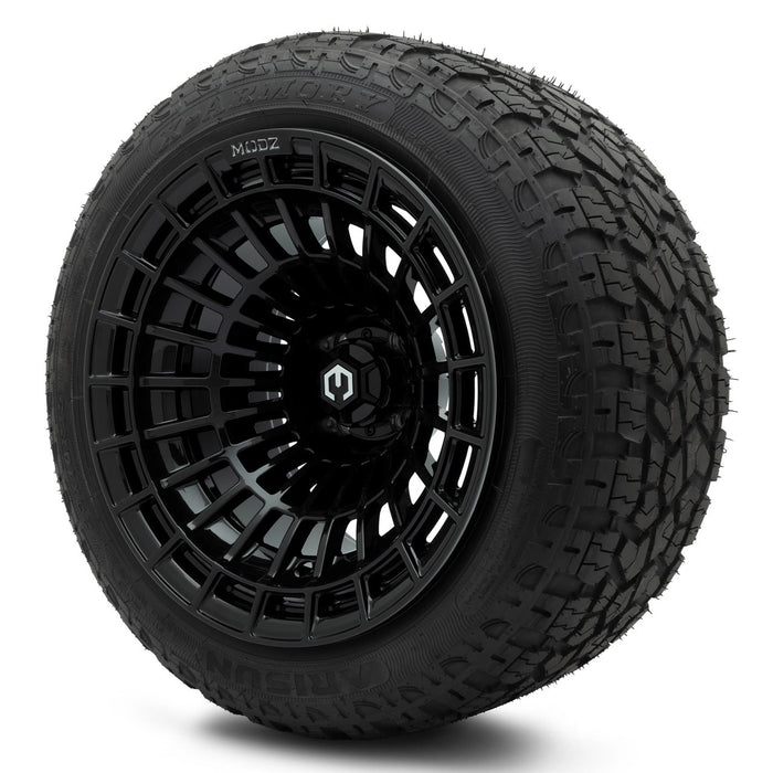 MODZ® 15x10" Felon Glossy Black - Lifted Tires and Wheels Combo