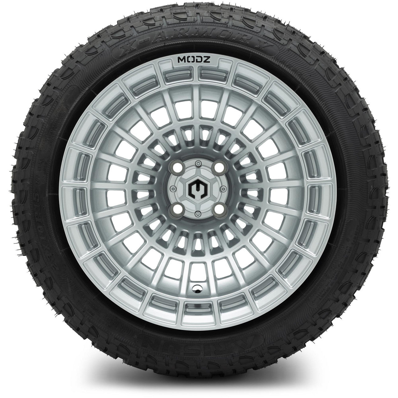 MODZ® 15x10" Felon Silver - Lifted Tires and Wheels Combo