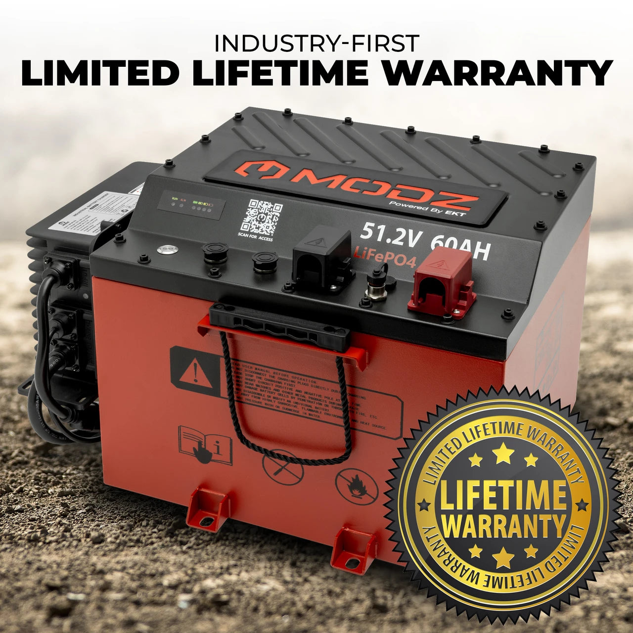 MODZ® Universal 48 Volt (51.2V) 60Ah Nano Lithium Golf Cart Battery Bundle