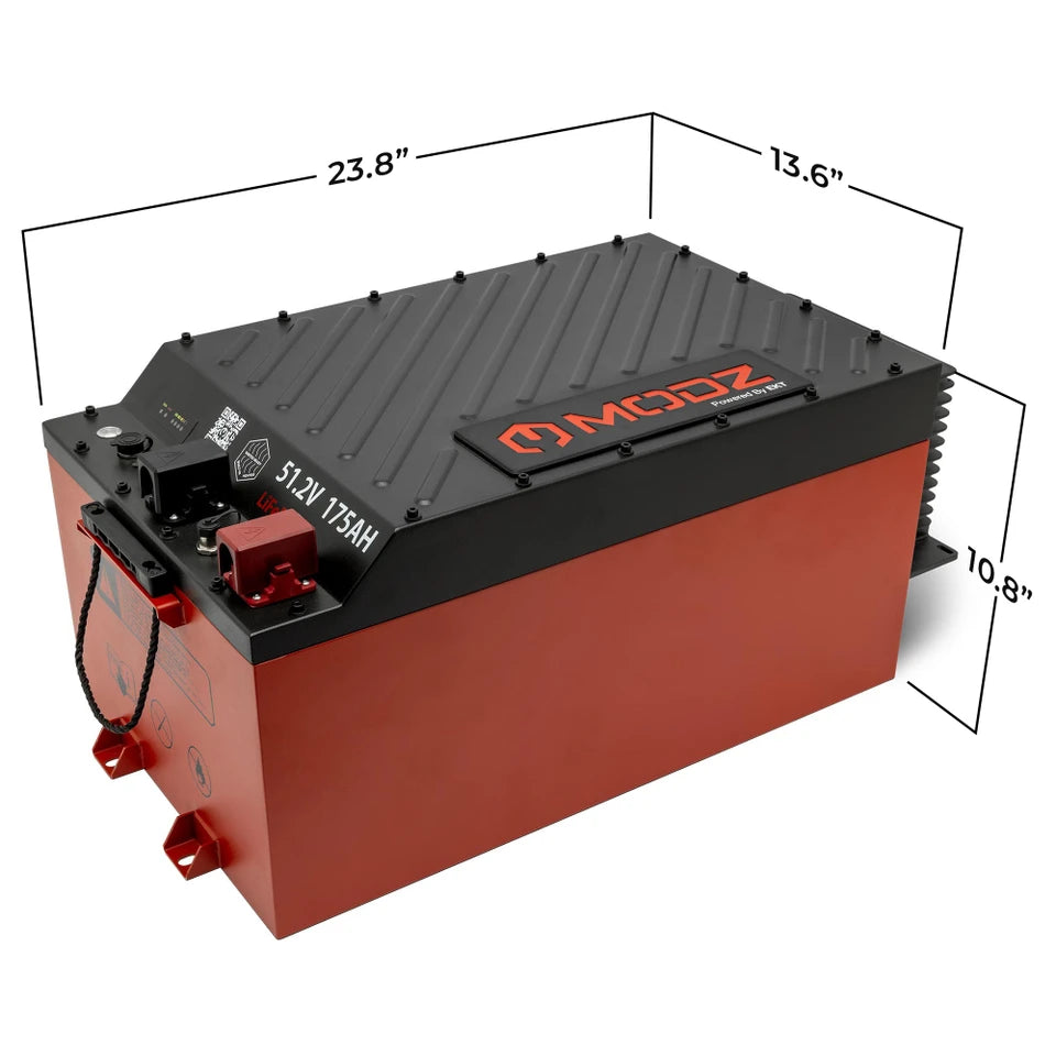 MODZ® Universal 48 Volt (51.2V) 175Ah Blade Lithium Golf Cart Battery Bundle with Built-In Heater
