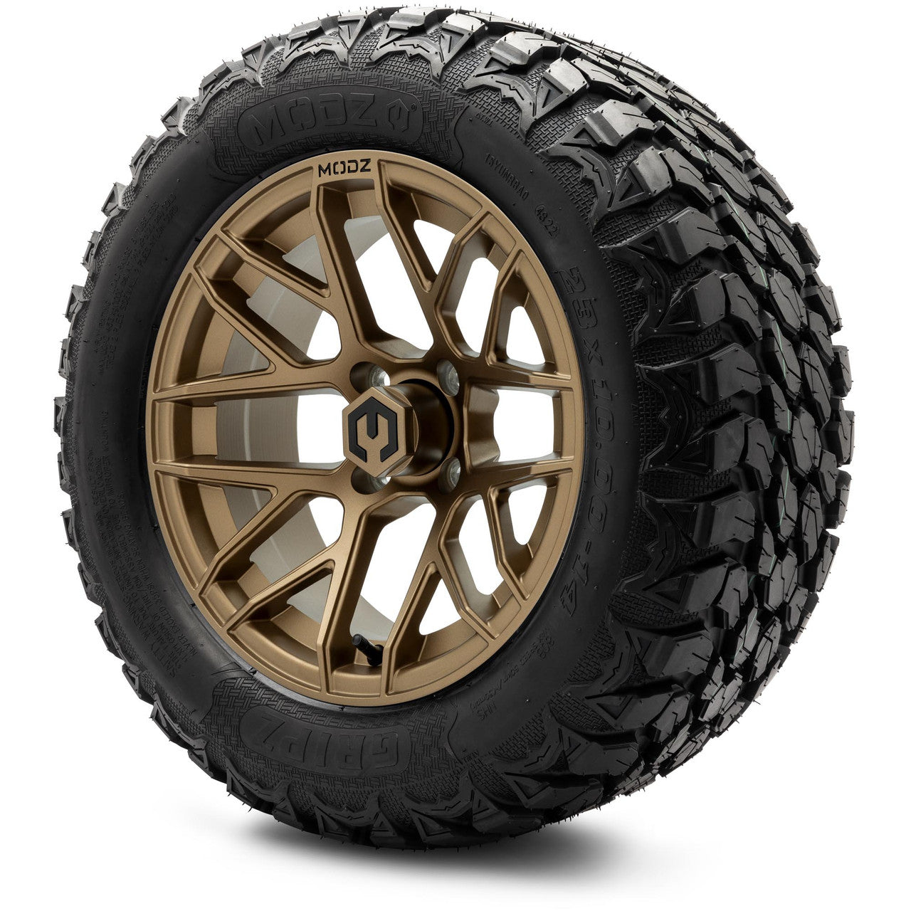MODZ® 14" Matrix Matte Bronze - Lifted Tires and Wheels Combo
