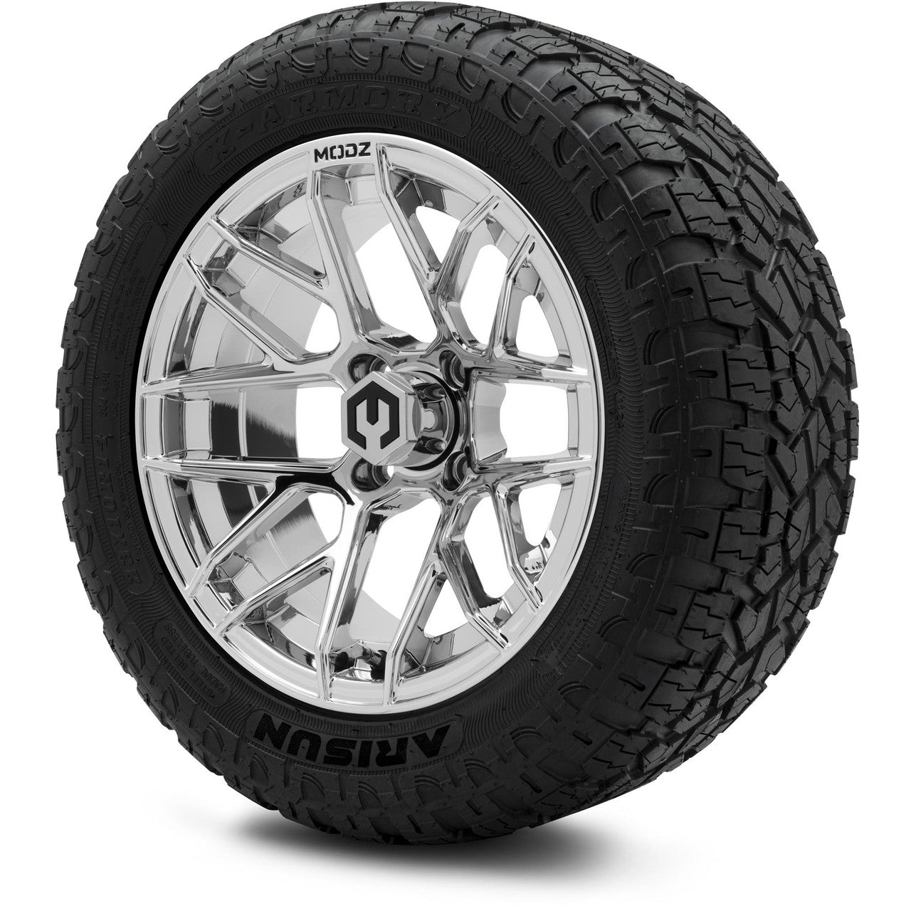 MODZ® 14" Matrix Chrome - Lifted Tires and Wheels Combo
