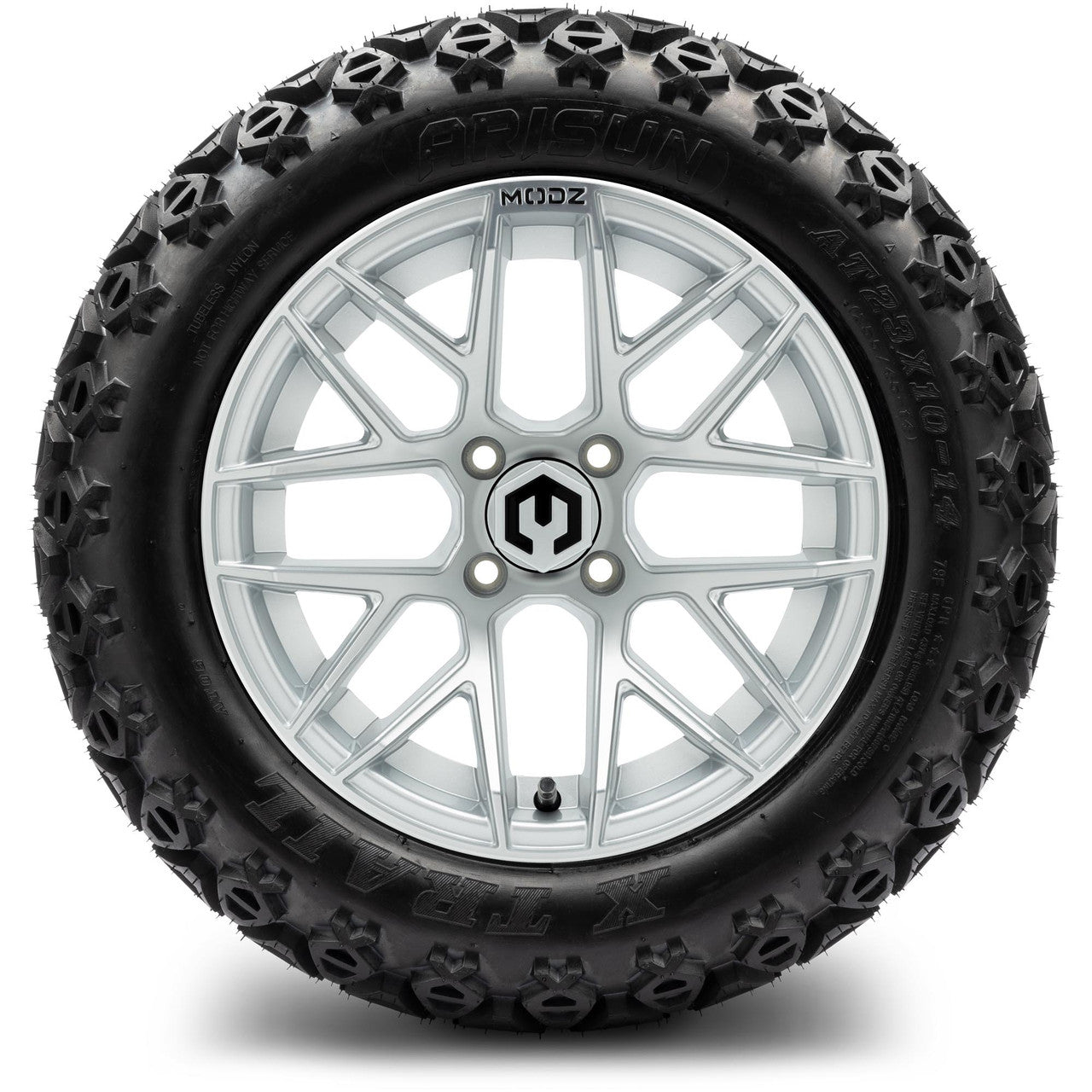 MODZ® 14" Matrix Silver - Lifted Tires and Wheels Combo