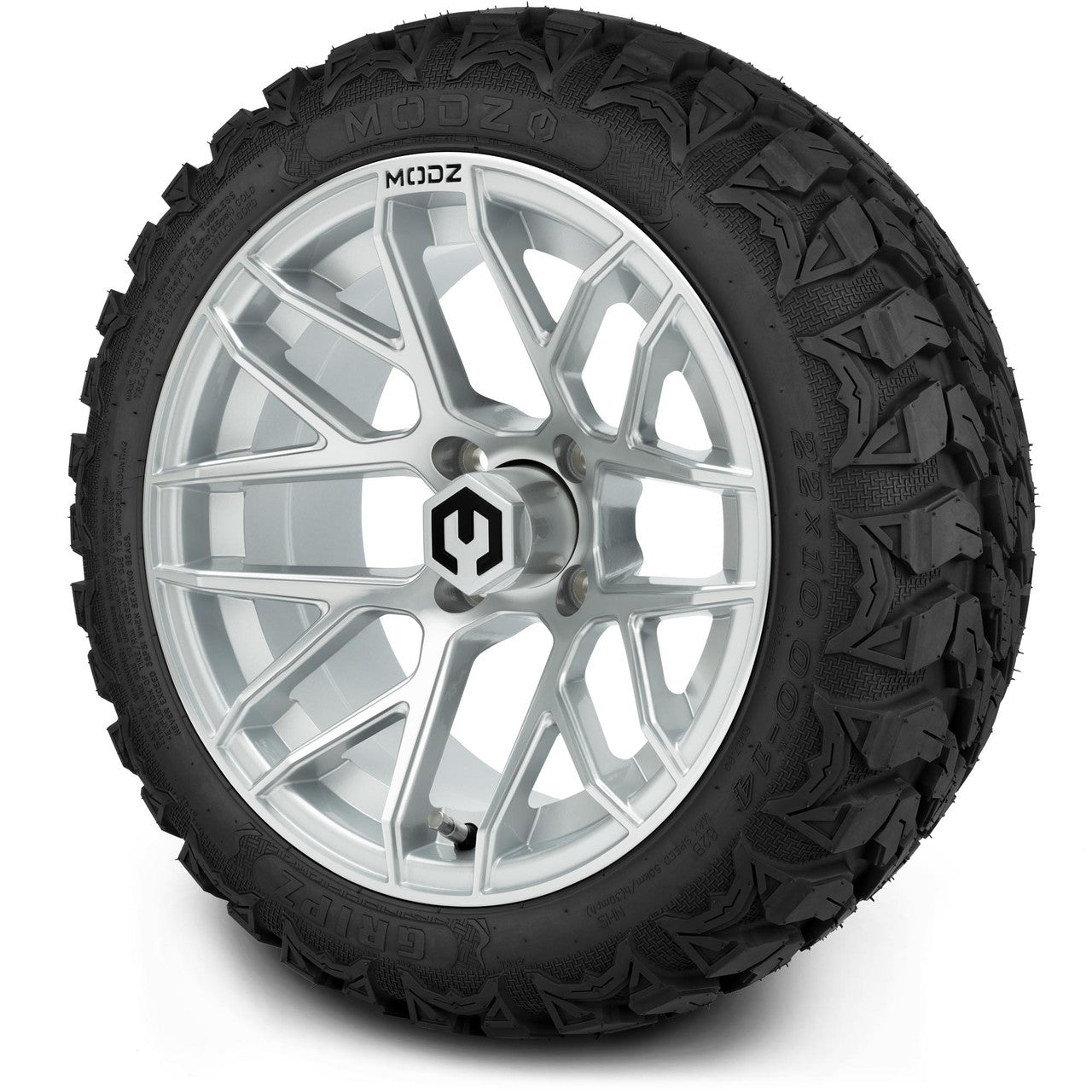 MODZ® 14" Matrix Silver - Lifted Tires and Wheels Combo