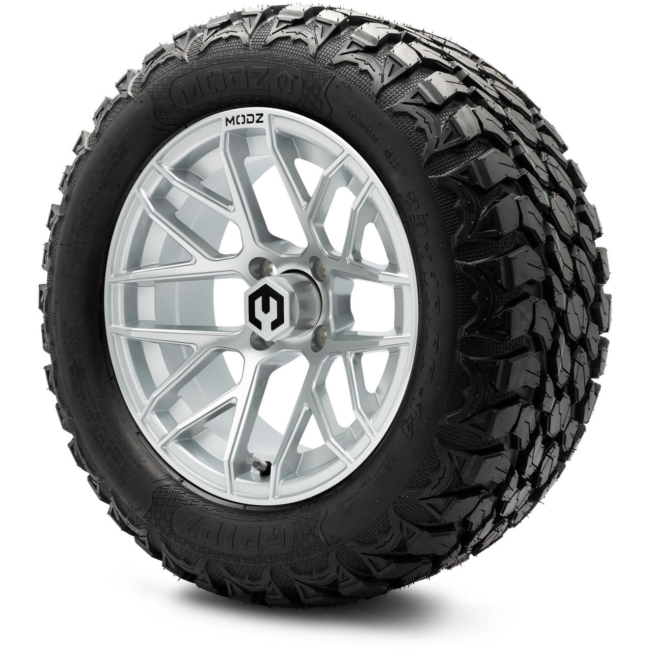 MODZ® 14" Matrix Silver - Lifted Tires and Wheels Combo