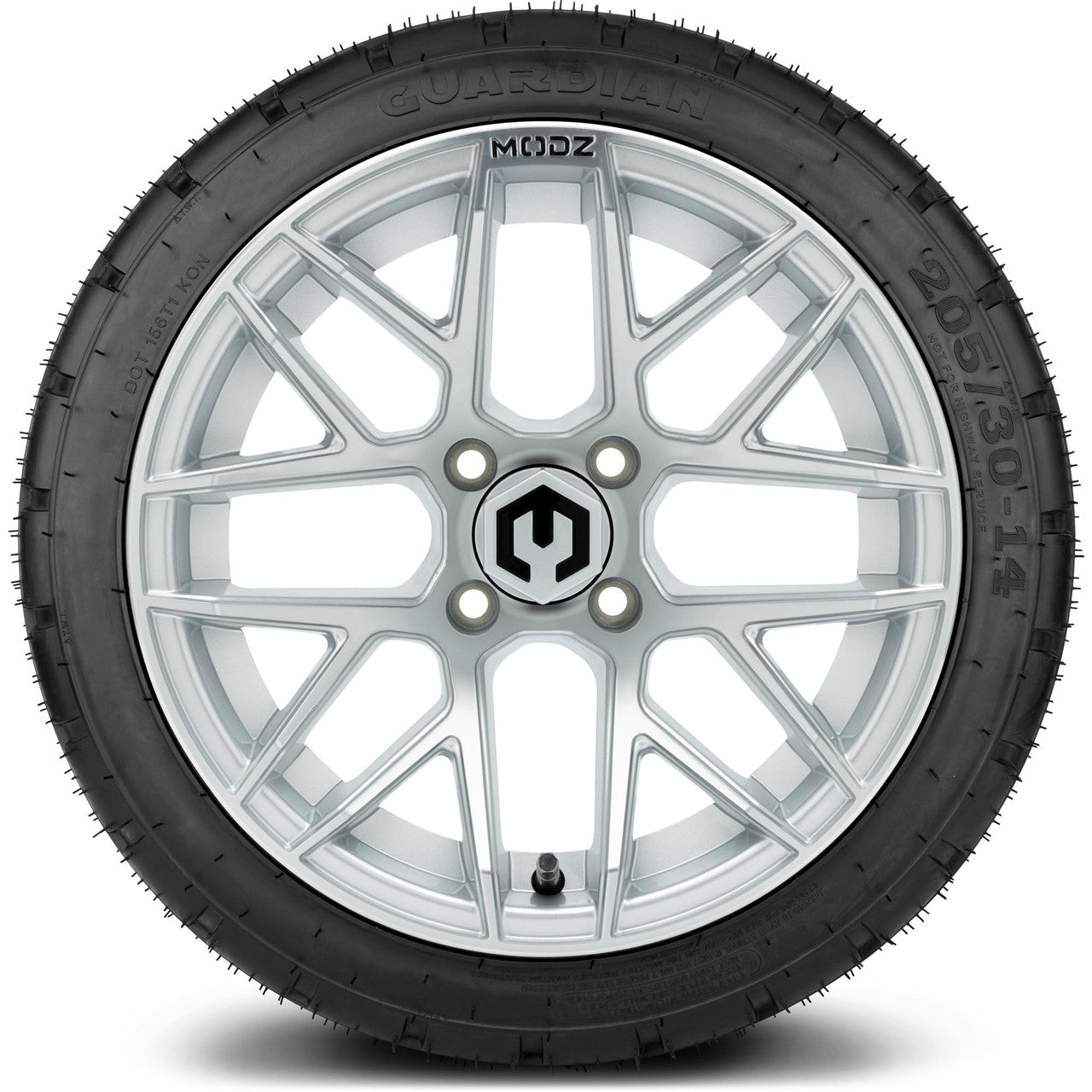 MODZ® 14" Matrix Silver - LowPro Street Tire and Wheels Combo