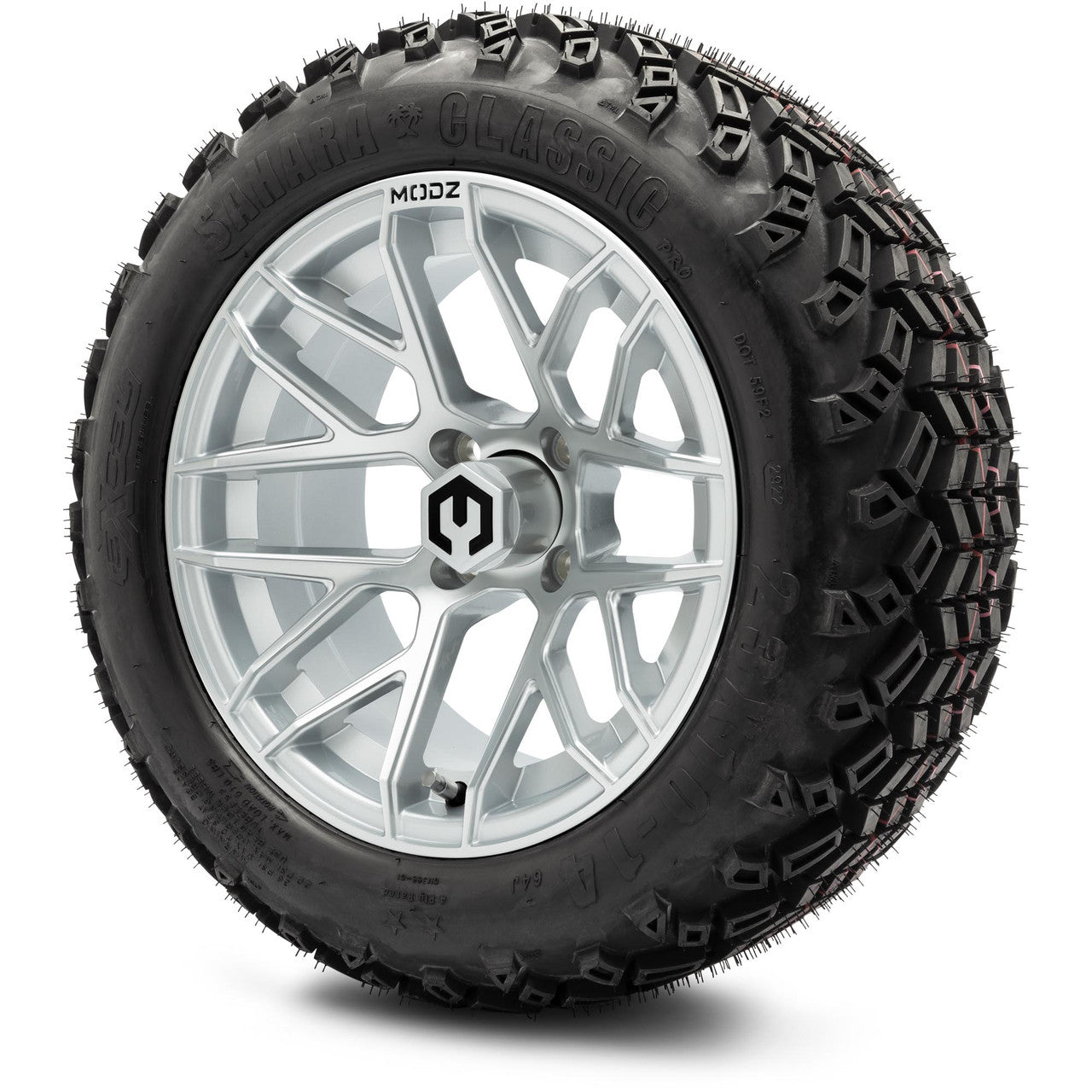 MODZ® 14" Matrix Silver - Lifted Tires and Wheels Combo