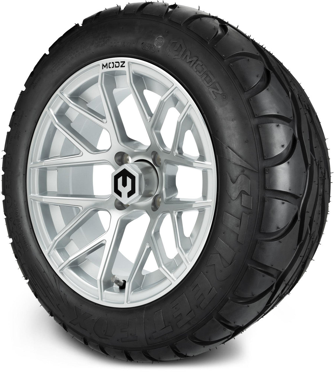 MODZ® 14" Matrix Silver - Lifted Tires and Wheels Combo