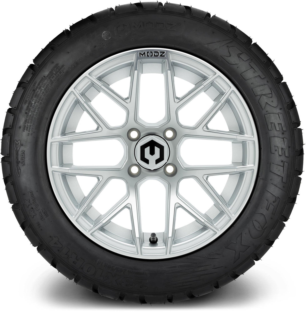 MODZ® 14" Matrix Silver - Lifted Tires and Wheels Combo