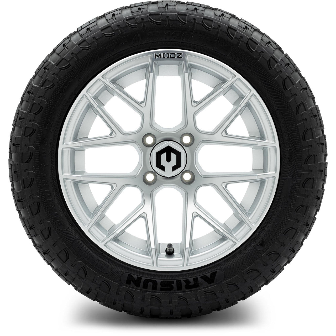 MODZ® 14" Matrix Silver - Lifted Tires and Wheels Combo