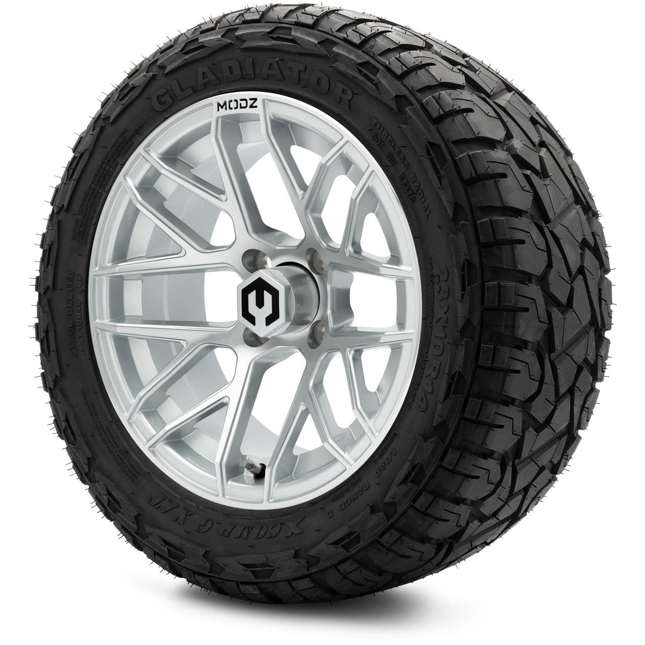 MODZ® 14" Matrix Silver - Lifted Tires and Wheels Combo