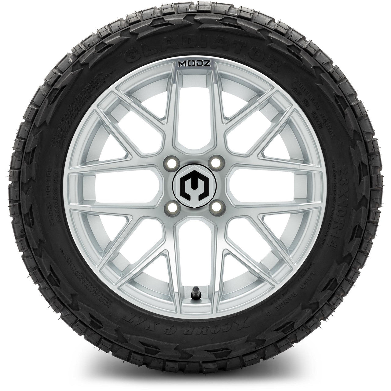 MODZ® 14" Matrix Silver - Lifted Tires and Wheels Combo